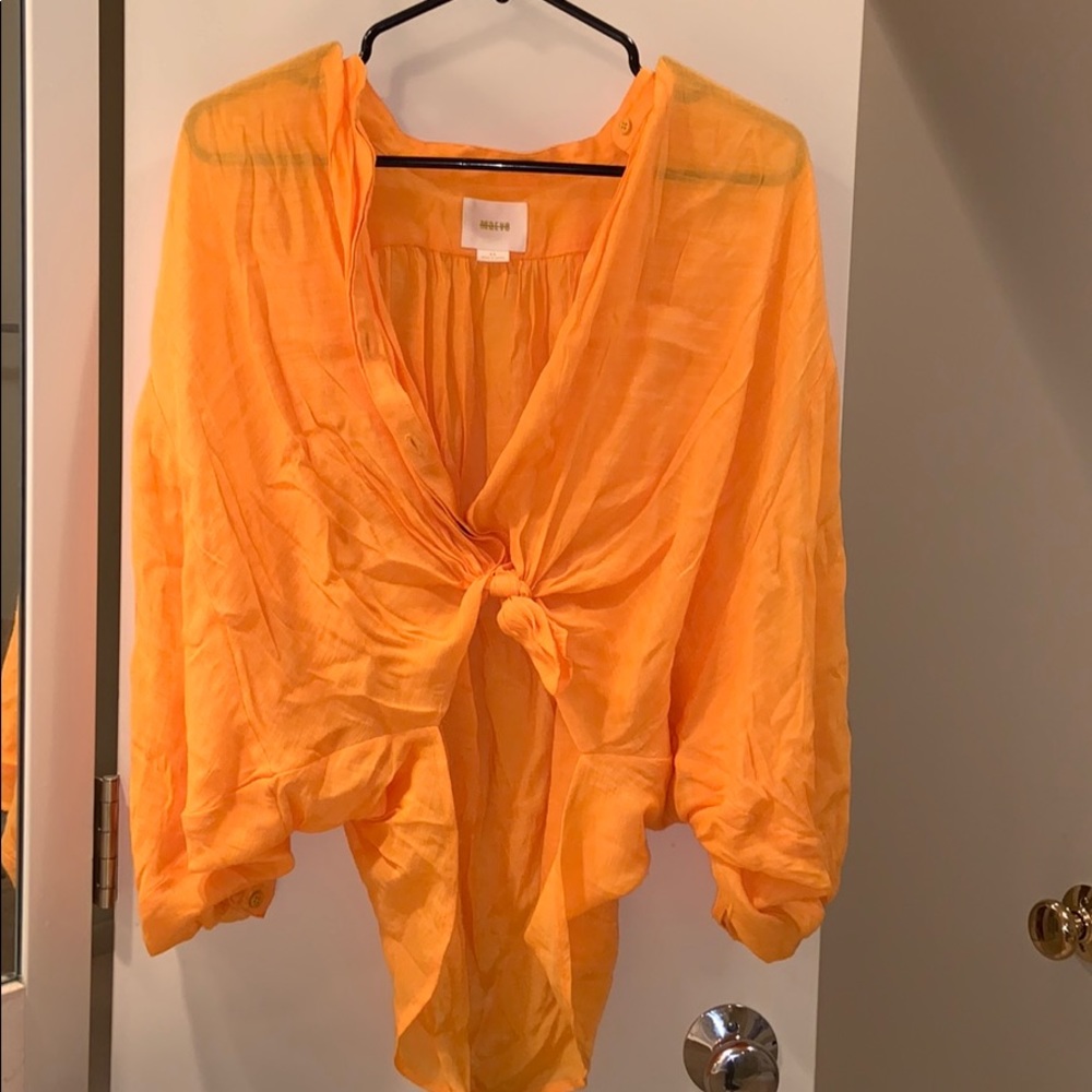 Anthropology Maeve Yellow Golden rod button up XS